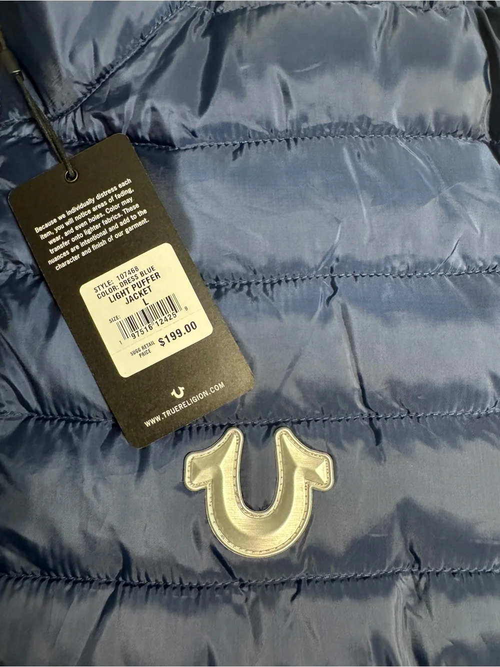 True Religion Navy Blue Quilted Puffer Jacket